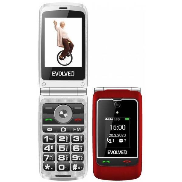 Mobilní telefon Evolveo EasyPhone FG - ZÁNOVNÍ - 12 měsíců záruka červená barva
