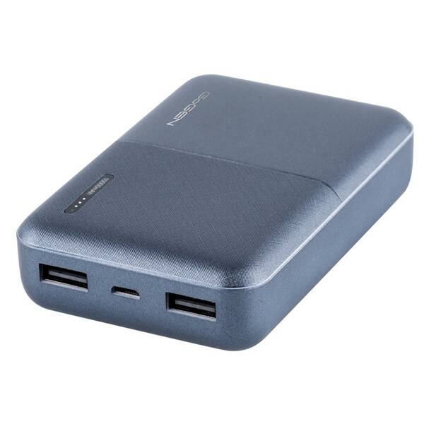 Powerbank GoGEN 10000 mAh, metalická modrá barva
