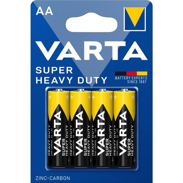 Baterie zinkouhlíková Varta Super Heavy Duty AA, R06, blistr 4ks 
