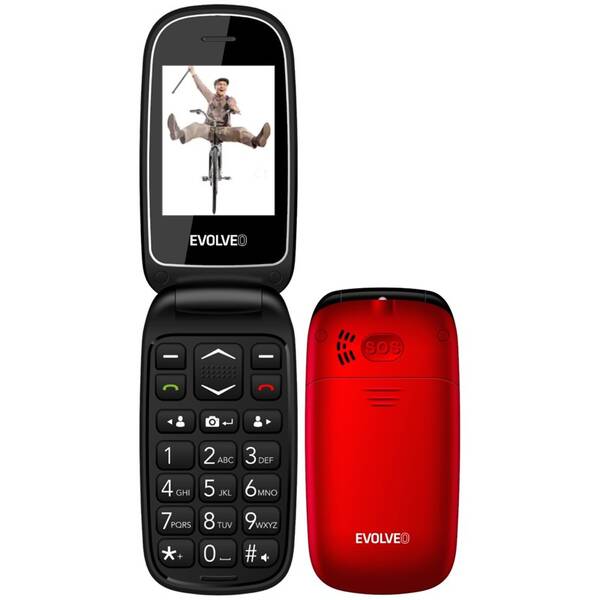Mobilní telefon Evolveo EasyPhone FD červená barva
