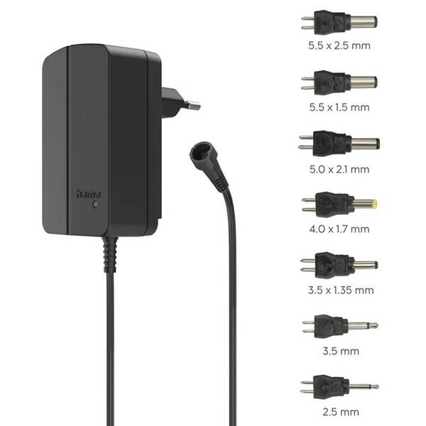 Napájecí adaptér Hama univerzální 9-24 V, 24 W, nastavitelný, 7 konektorů 
