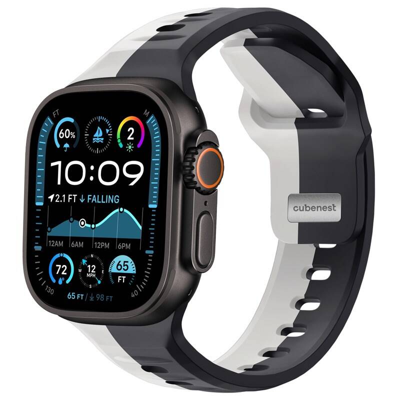 Product detail of CubeNest Premium Silikon Sport na Apple Watch 42/44/45/Ultra 49 mm (B01R001DLBKWH) černý/bílý