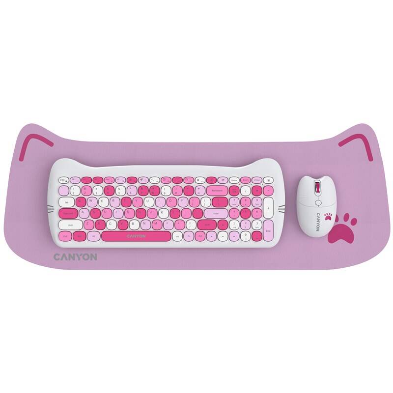 Product detail of Canyon Kitty edice HSET-W6  bezdrátový set + podložka,  CZ layout (CNS-HSETW6PK-CS) růžová