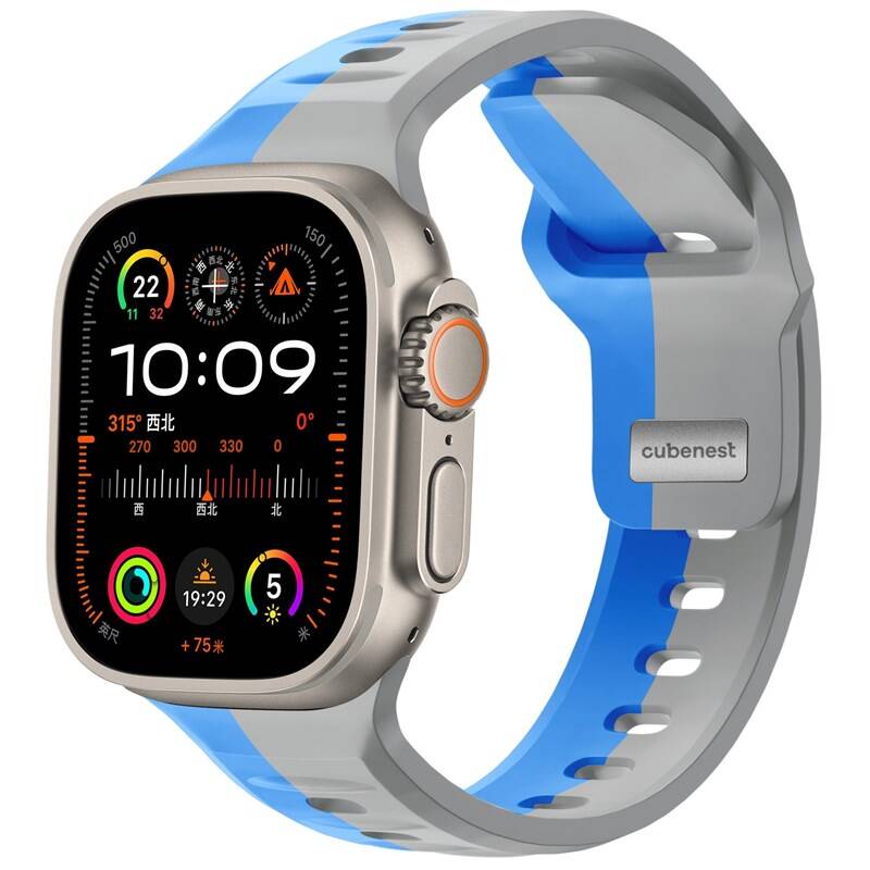 Product detail of CubeNest Premium Silikon Sport na Apple Watch 42/44/45/Ultra 49 mm (B01R001DLLUGRBL) šedý/modrý