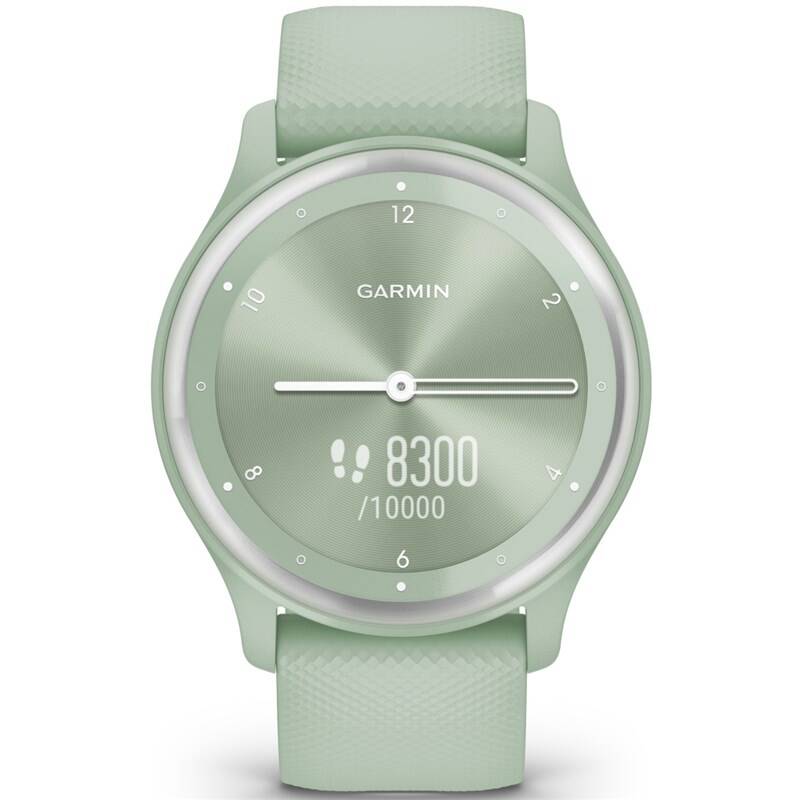 Product detail of Garmin vívomove Sport - Silver / Cool Mint Silicone Band (010-02566-03)