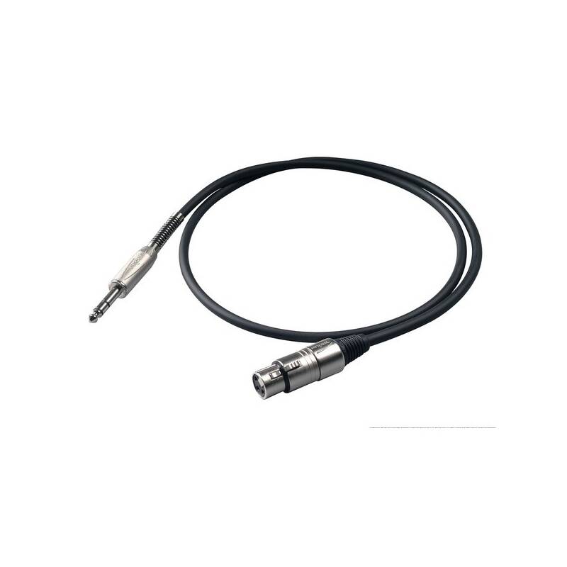 Product detail of Proel XLR/6,3mm Jack, F/M, bulk, 3m černý