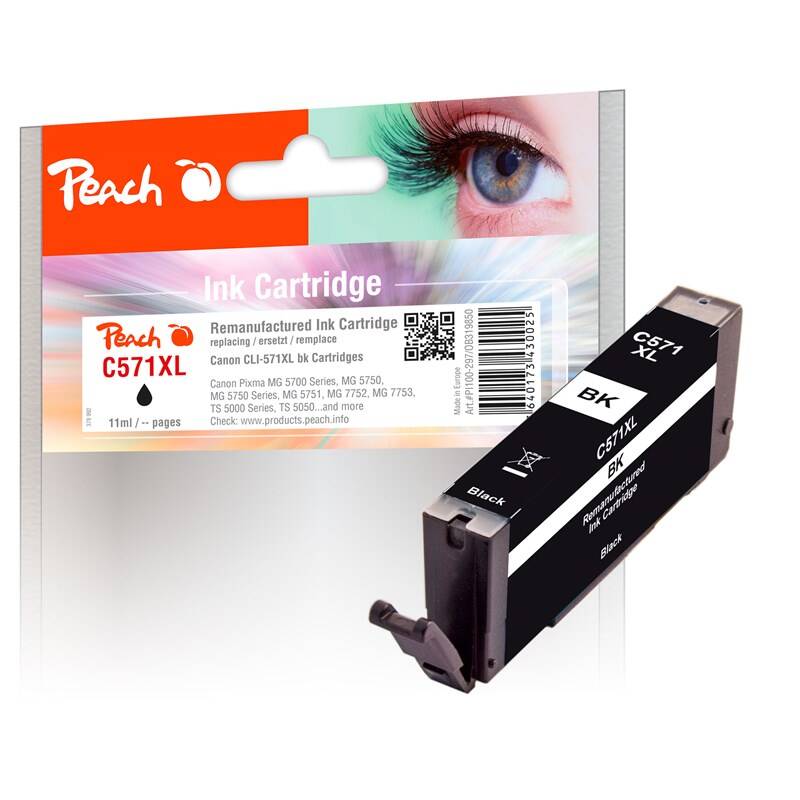 Product detail of Peach Canon CLI-571XLB, 11ml (319850) černá