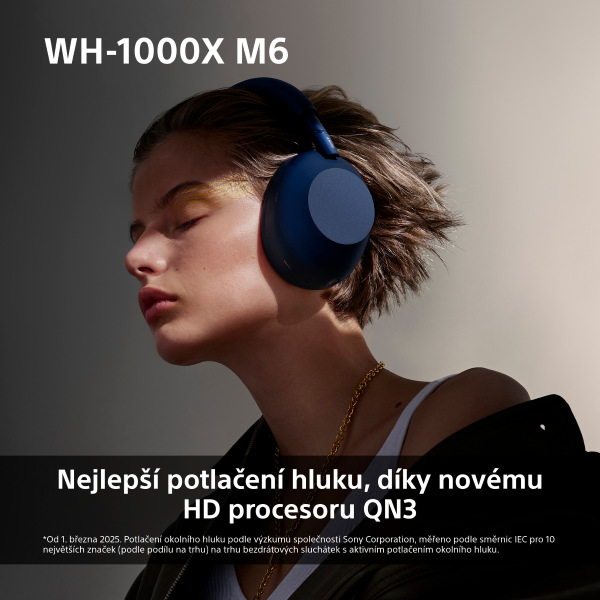 Sluchátka Sony WH-1000XM6, Noise Cancelling - modrá
