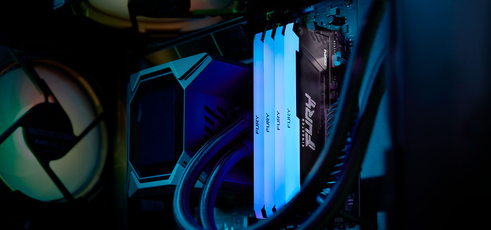 DIMM Kingston FURY Beast Black RGB 16 GB (2× 8 GB) (KF432C16BB2A216)