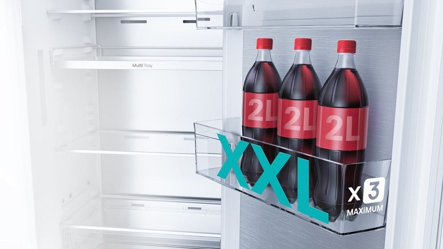Kombinovaná chladnička Hisense RB5B280SSWC, vestavná, XXL přihrádka ve dveřích