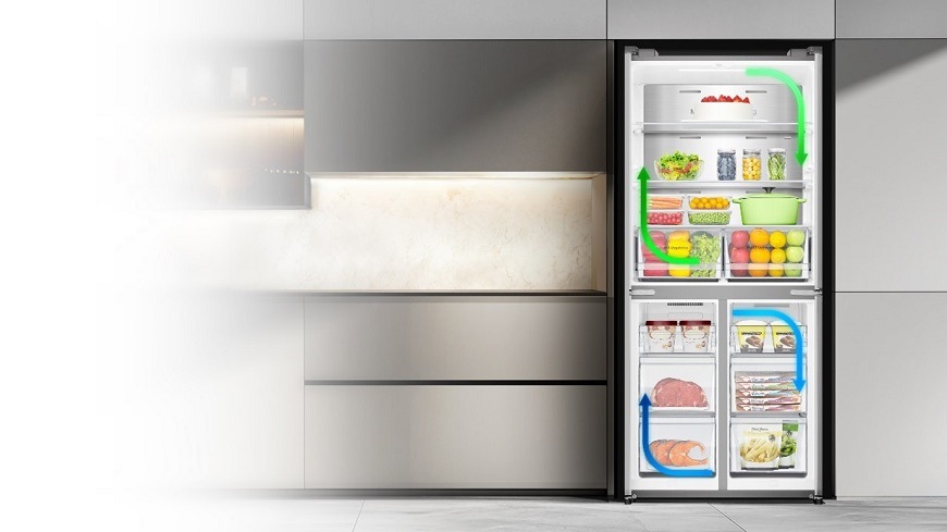 Americká chladnička Hisense RQ5P470SAIE, šedá, Dual tech chlazení
