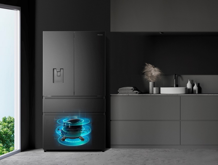 Americká chladnička Hisense RF749N4SWFE, černá, invertorový kompresor