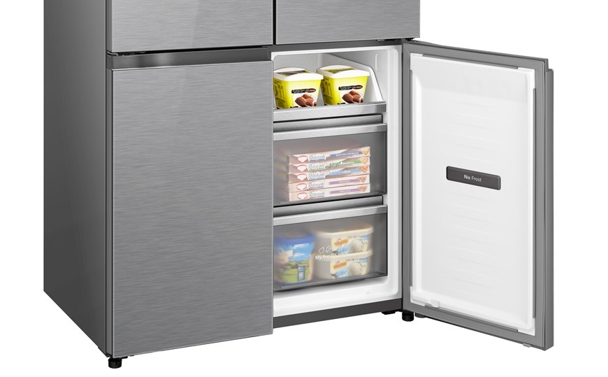 Americká chladnička Hisense RQ768N4GVE, nerez, alarm otevřených dveří