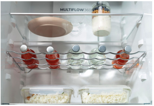 Chladnička Gorenje NRK6192AXL4, nerez, Praktický držák na lahve