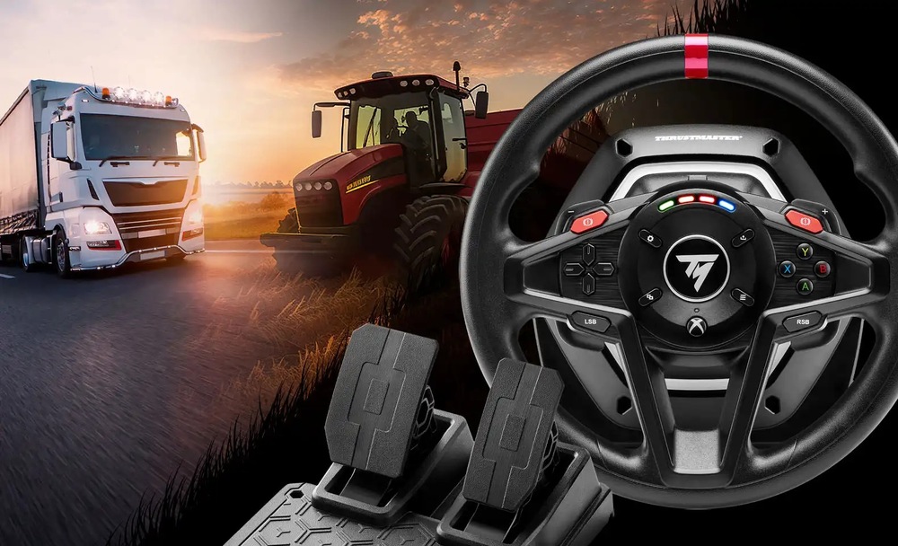 Thrustmaster T128 Farming Pack – sada volantu a pedálů T128 + SimTask Farming Kit – Xbox/PC