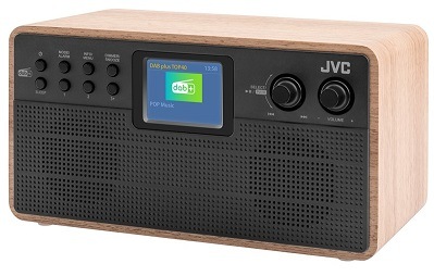 Radiopřijímač JVC RA-E731B-DAB, dřevo, černá