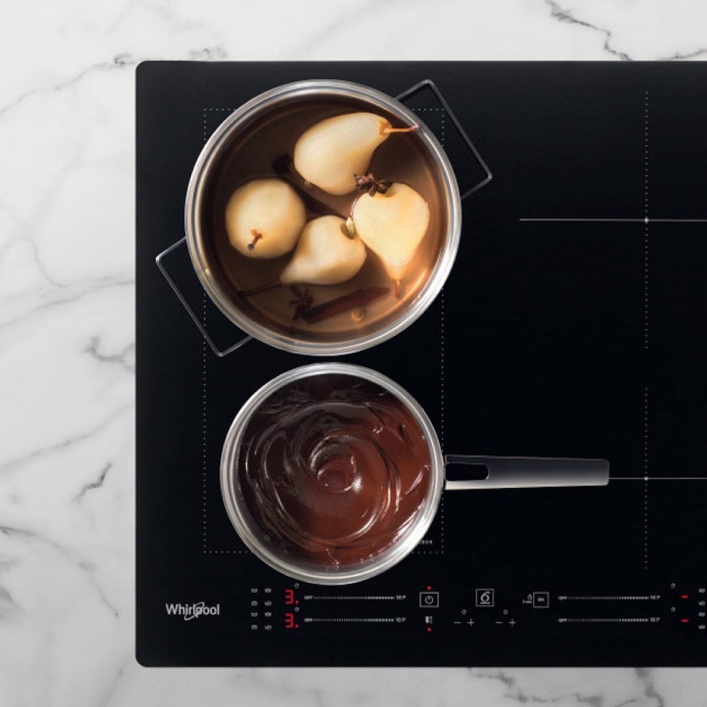 Indukční varná deska Whirlpool WL B4060 CPNE, černá, Flexi Zone pro vaření s nestandardním nádobím
