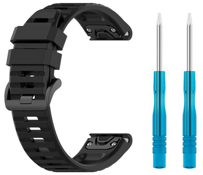 Řemínek FIXED Silicone Strap na Garmin QuickFit 22 mm - černý