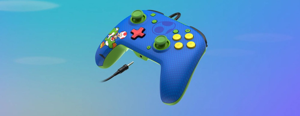 PDP Rematch Wired Controller pro Nintendo Switch – Mario & Yoshi (500-134-YOSHI), zelená/modrá