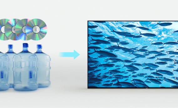 Televize Sony KD-55X85K  30 % udržitelných materiálů, plast SORPLAS™