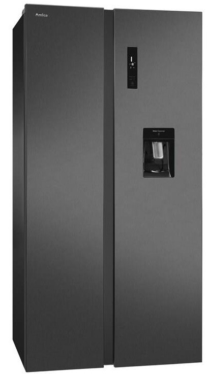 Chladnička americká Amica FY5139.3DFBXI, NoFrost, černý inox
