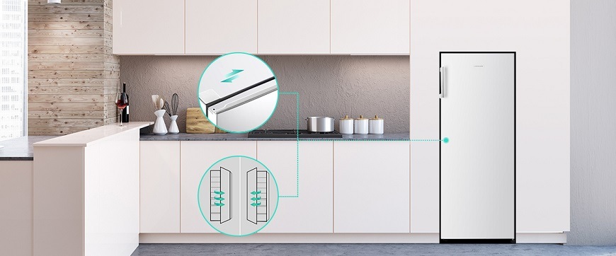 Chladnička Hisense RL481N4BWE, bílá, volitelný směr otvírání dveří