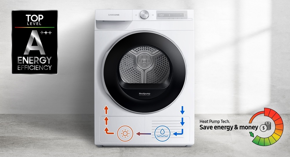 Sušička prádla Samsung DV90T6240LB/S7, úsporná energetická třída A+++