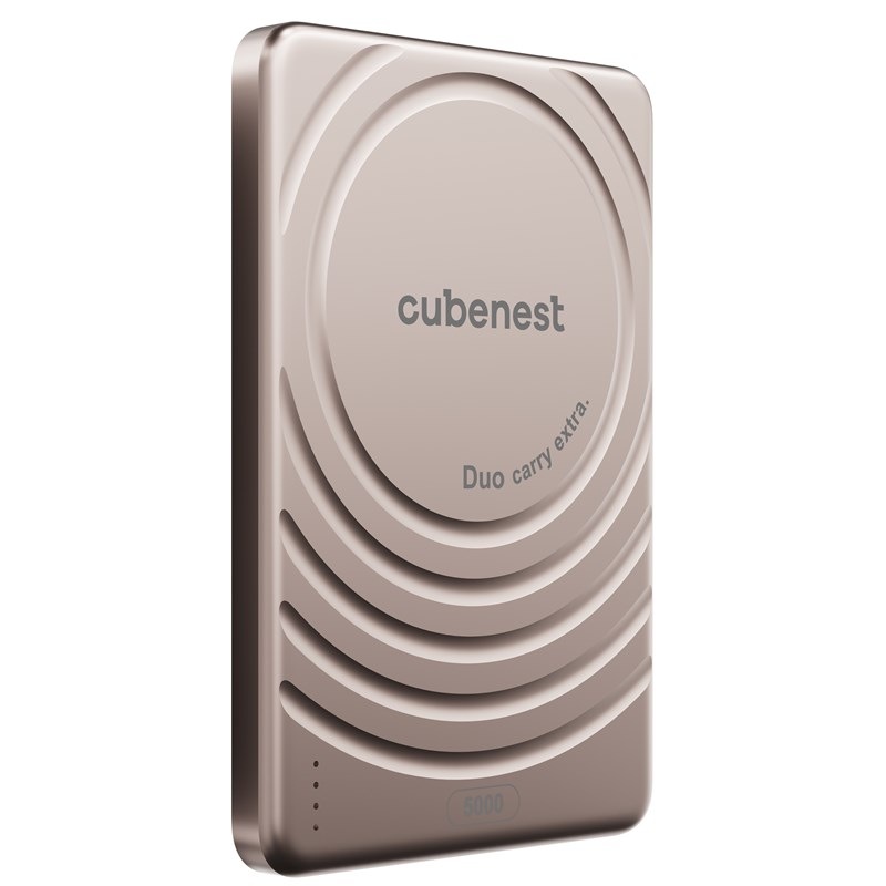 Powerbank CubeNest SlimDual MagSafe 5000 mAh - zlatá