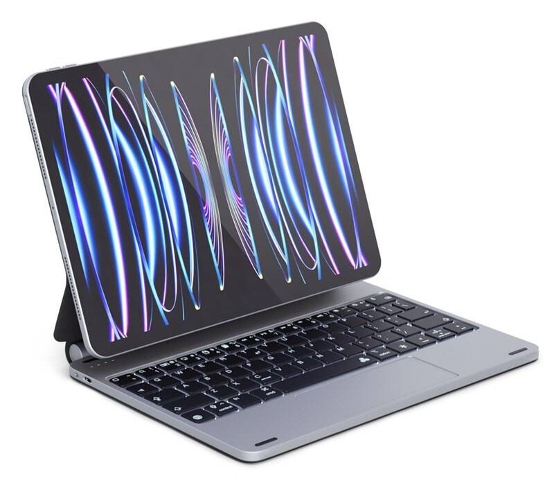 Pouzdro na tablet s klávesnicí Epico Aluminium Keyboard pro Apple iPad Pro 12,9" (2018/2020/2021/2022) - čeština - černé