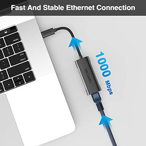 Redukce tomtoc USB-C (Thundebolt 3) / RJ45 