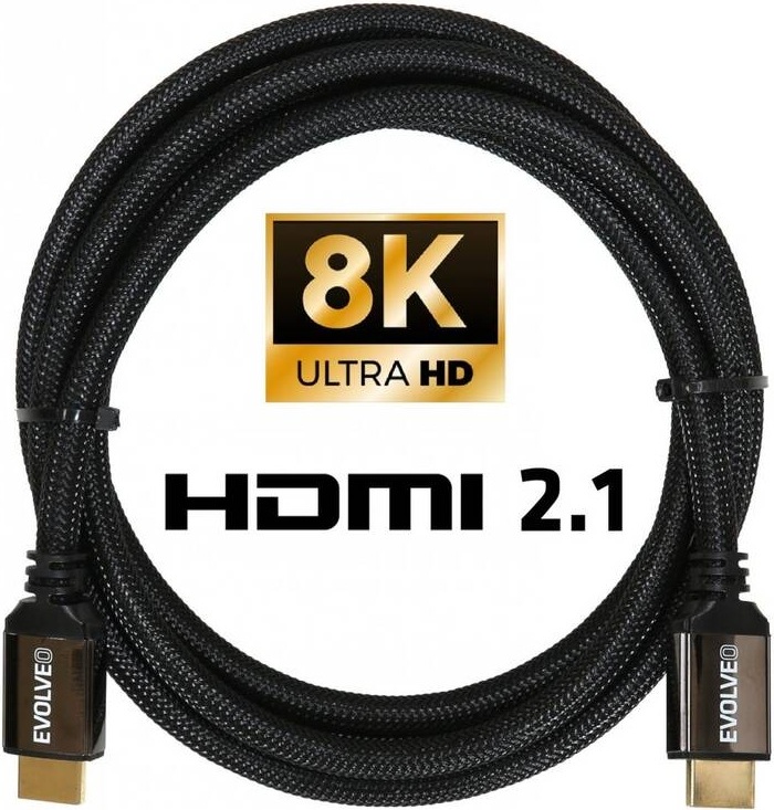 Evolveo HDMI 2.1, 8K Ultra HD, 4K, 2K a FHD, 2m, černá