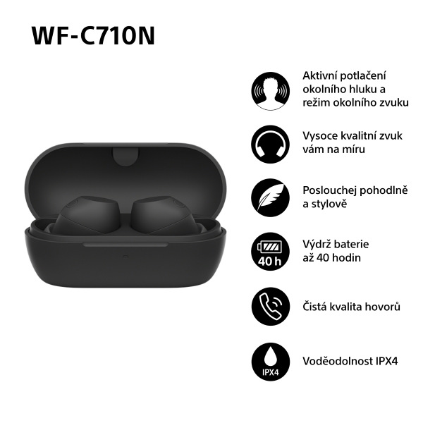 Sluchátka Sony WF-C710N Noise Cancelling - černá
