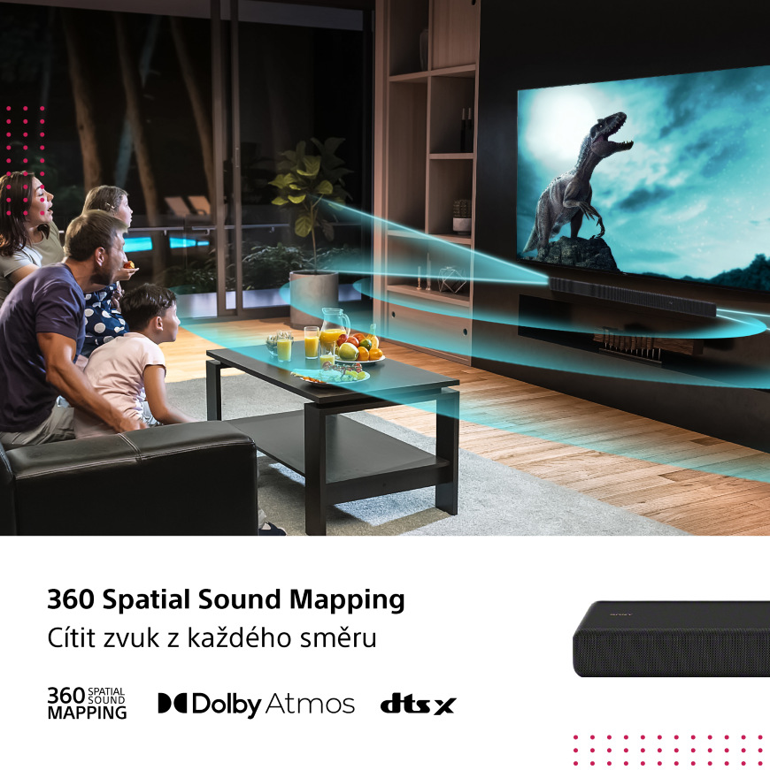 Soundbar Sony HT-A3000, technologie 360 Spatial Sound