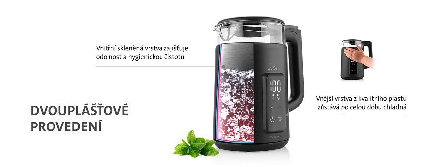 Rychlovarná konvice dlouplášťová ETA Elena, pojistky