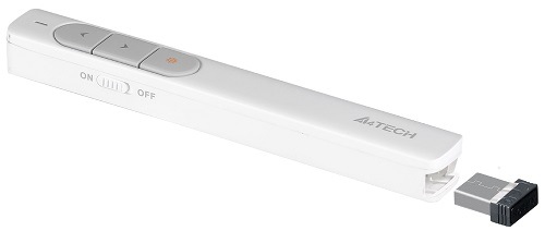 Bezdrátový prezentér A4Tech 2.4G Wireless Laser Pen, bílá