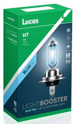 Autožárovka Lucas LightBooster H7 12V 55W +50% Blue 2ks