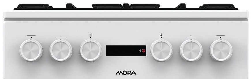 Kombinovaný sporák Mora K5254CW, bílá, ovládání