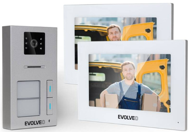 Dveřní videotelefon Evolveo EVOLVEO DoorPhone AP2-2 drátový, pro dva byty s aplikací