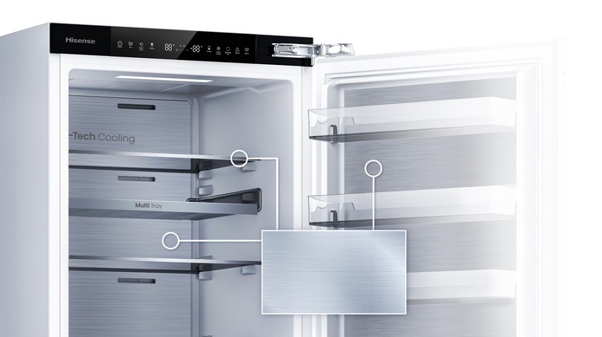 Kombinovaná chladnička Hisense RB5B280SSWC, vestavná, Metal-Tech Cooling