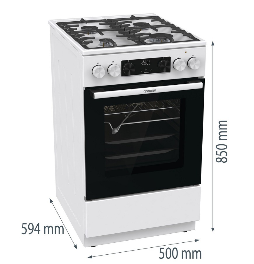 Sporák Gorenje GKS5C75WF, bílá, objem 70 litrů