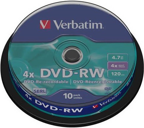 Disk Verbatim DVD-RW 4,7GB, 4x, 10-cake (43552)