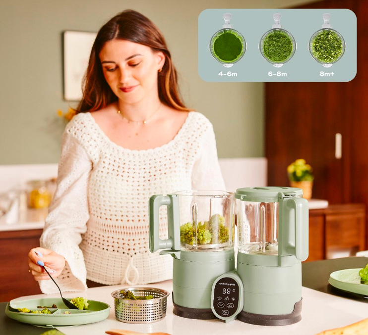 Multifunkční přístroj Babymoov Nutribaby Glass Celadon Green