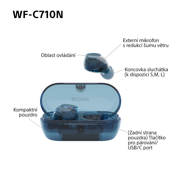 Sluchátka Sony WF-C710N Noise Cancelling - modrá