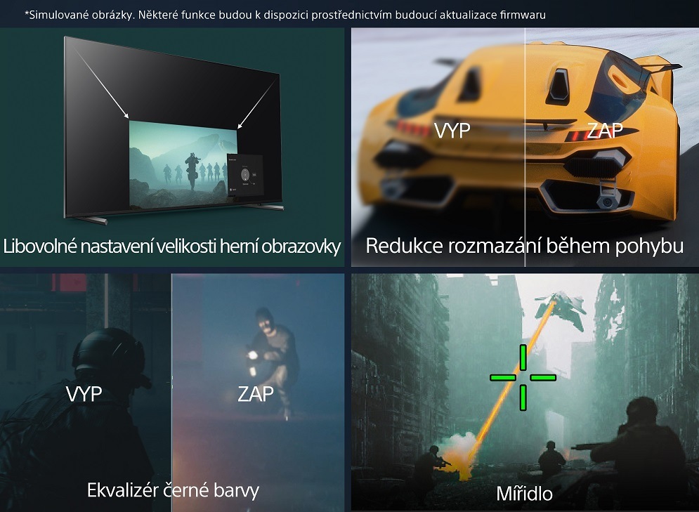 Mini LED televizor Sony Bravia XR-75X95L, herní nastavení 