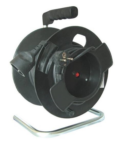 Kabel prodlužovací na bubnu Solight 1 zásuvka, 25m, 3x 1,5mm2 (PB11) černý