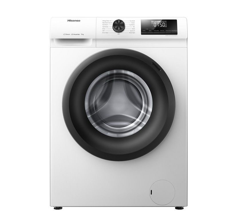 Pračka Hisense WFQP901418VM, bílá, Parní program