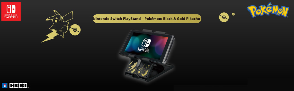 Držák HORI Compact PlayStand pro Nintendo Switch - Pikachu Black & Gold