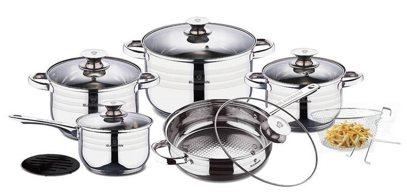 Sada hrnců Blaumann Gourmet line, 12 dílů, nerez