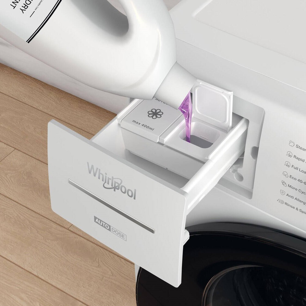 Pračka Whirlpool W7X W845WB CS, bílá, AutoDose dávkování