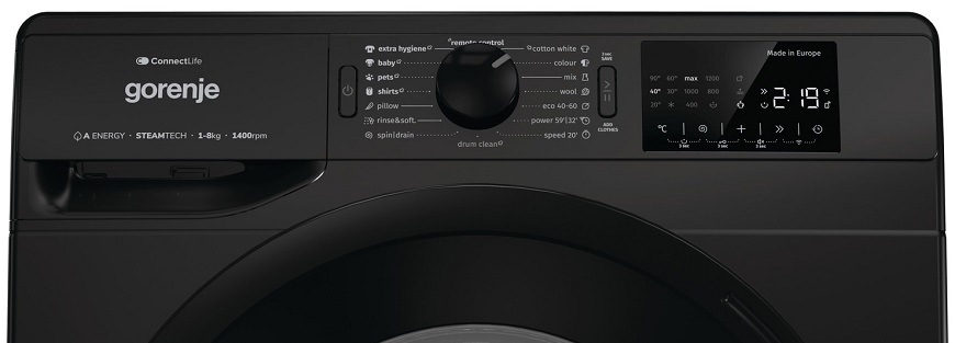 Pračka Gorenje WPNEI84A1SWB, černá, Funkce pro zkrácení programu